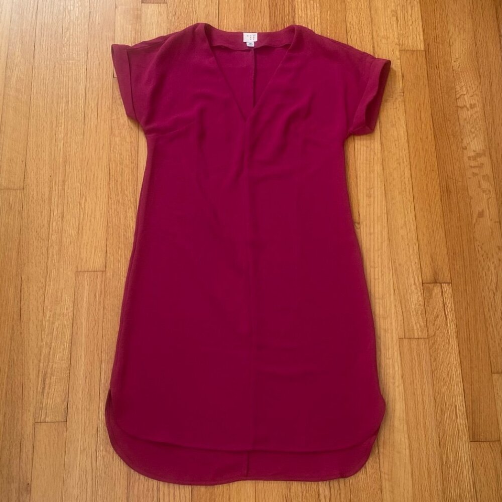 a new day Pink Crepe V Neck Dress